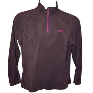 The North Face L Fitted Fleece Lightweight Mid layer Deep Plum Purple Top
